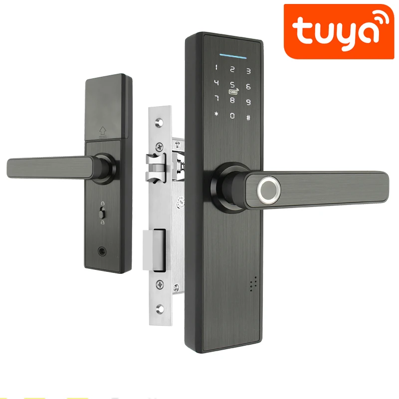 

RAYKUBE Tuya APP Remote Wifi Bluetooth Smart Lock Electronic Door Lock/Biometric Fingerprint/Smart Card/Password/Key Unlock