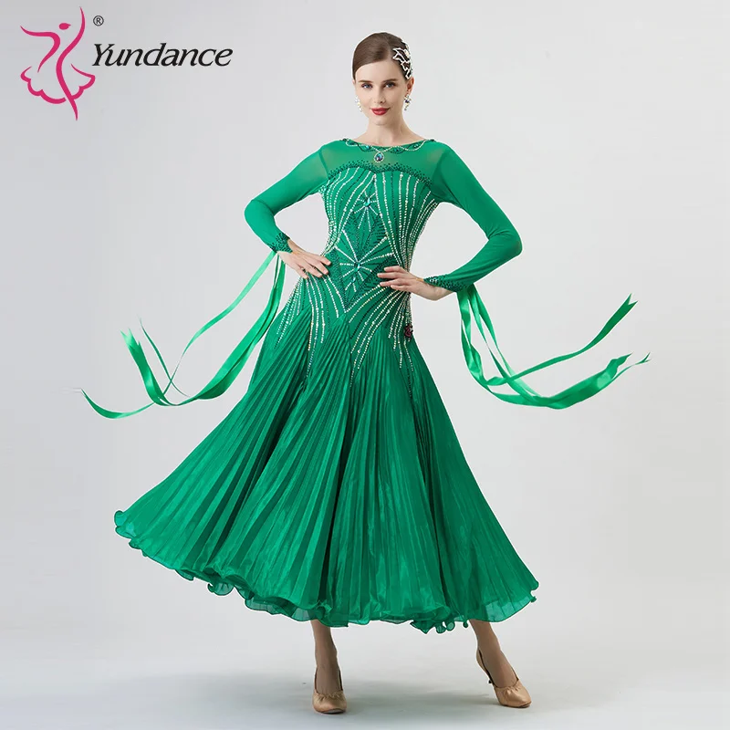 

B-22269 Новое международное стандартное платье для бальных танцев на заказ, высококачественные жемчужные шелковые платья для бальных танцев на продажу