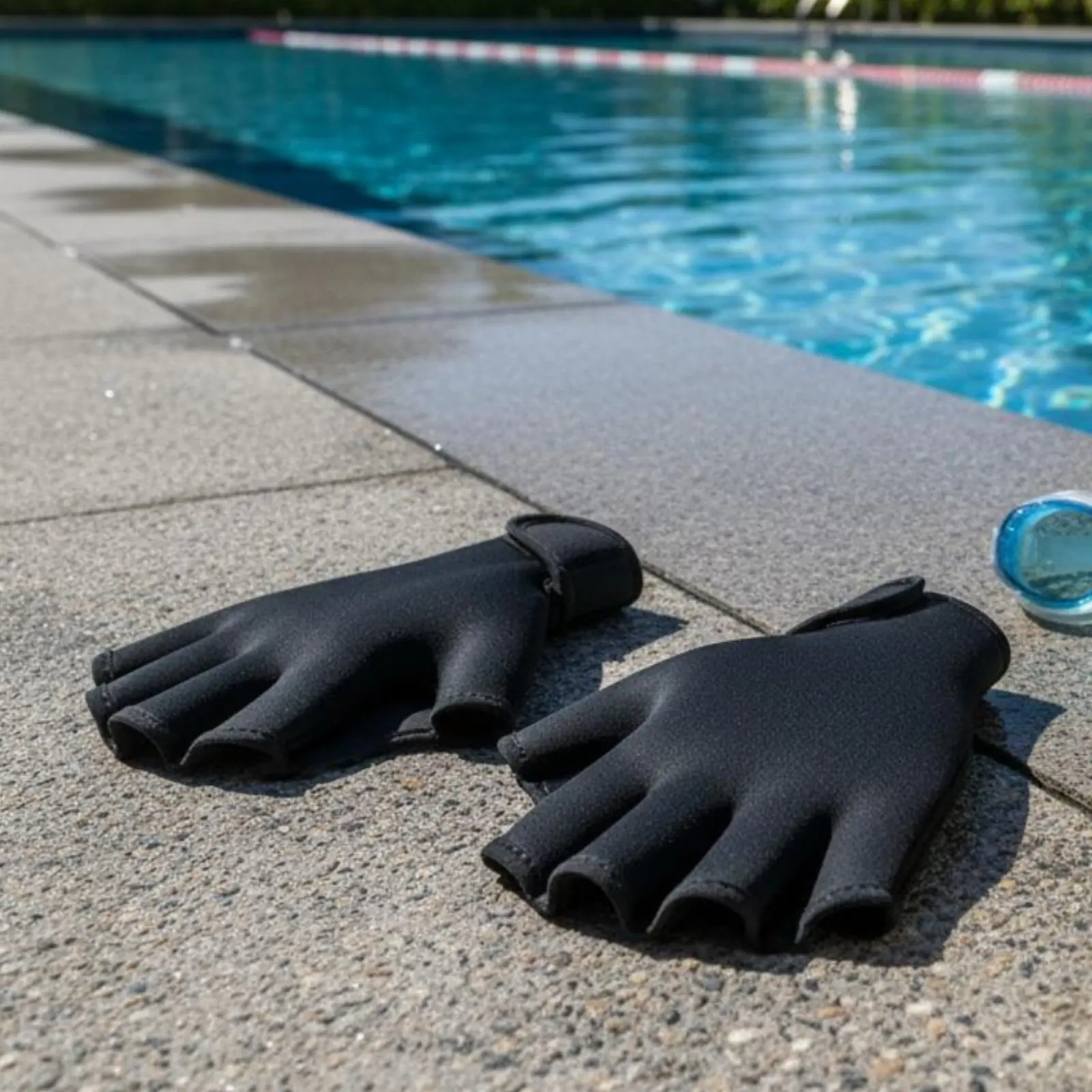 

Webbed Aquatic Gloves Adjustable Wrist Strap Swimming Hand Paddles Water Drag Gloves for Beginners, Pool