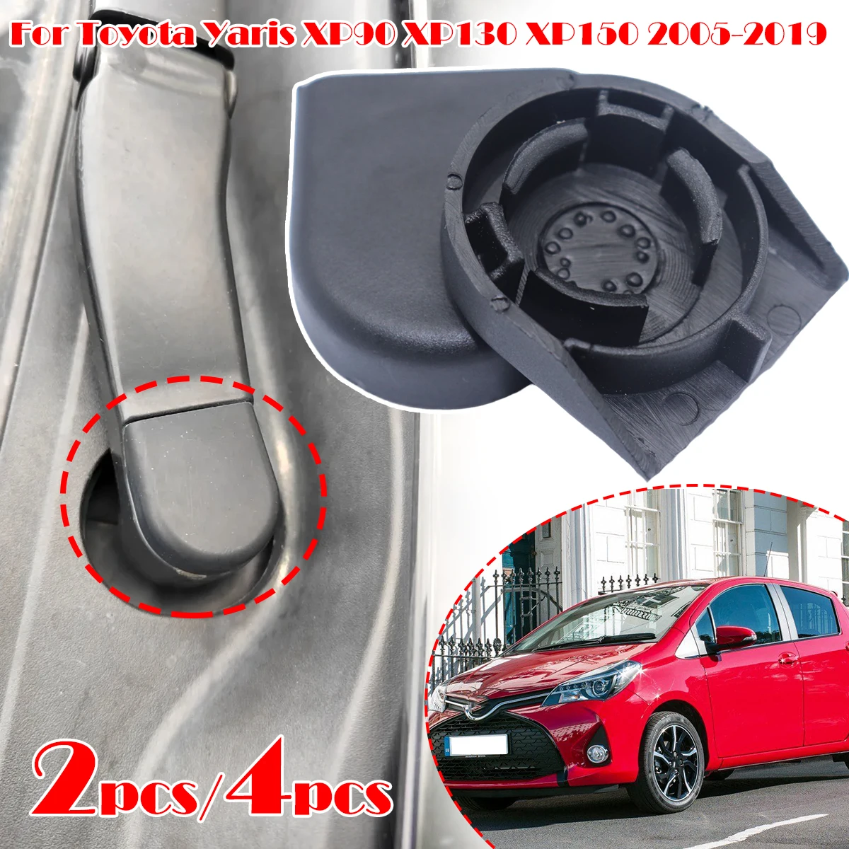 

2pcs Front Windshield Wiper Arm Blade Nut Bolt Caps For Toyota Yaris XP90 XP130 XP150 05-19 Car Windscreen Window Rocker Cover