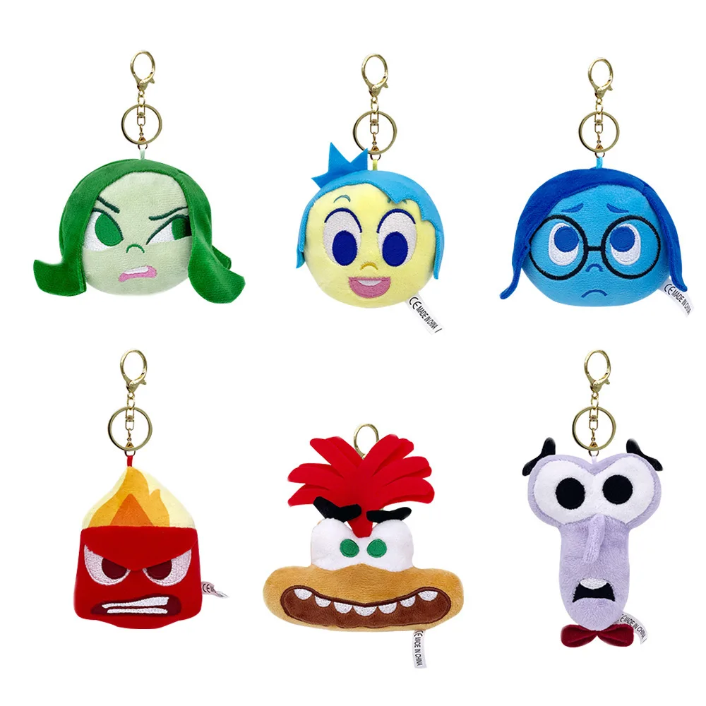 De Dentro Para Fora 2 Anime Plush Toy Keychain, Pingente, Alegria, Fofos, Raiva, Medo, Figuras de Nojo, Casal, Mochila, Presentes Infantis