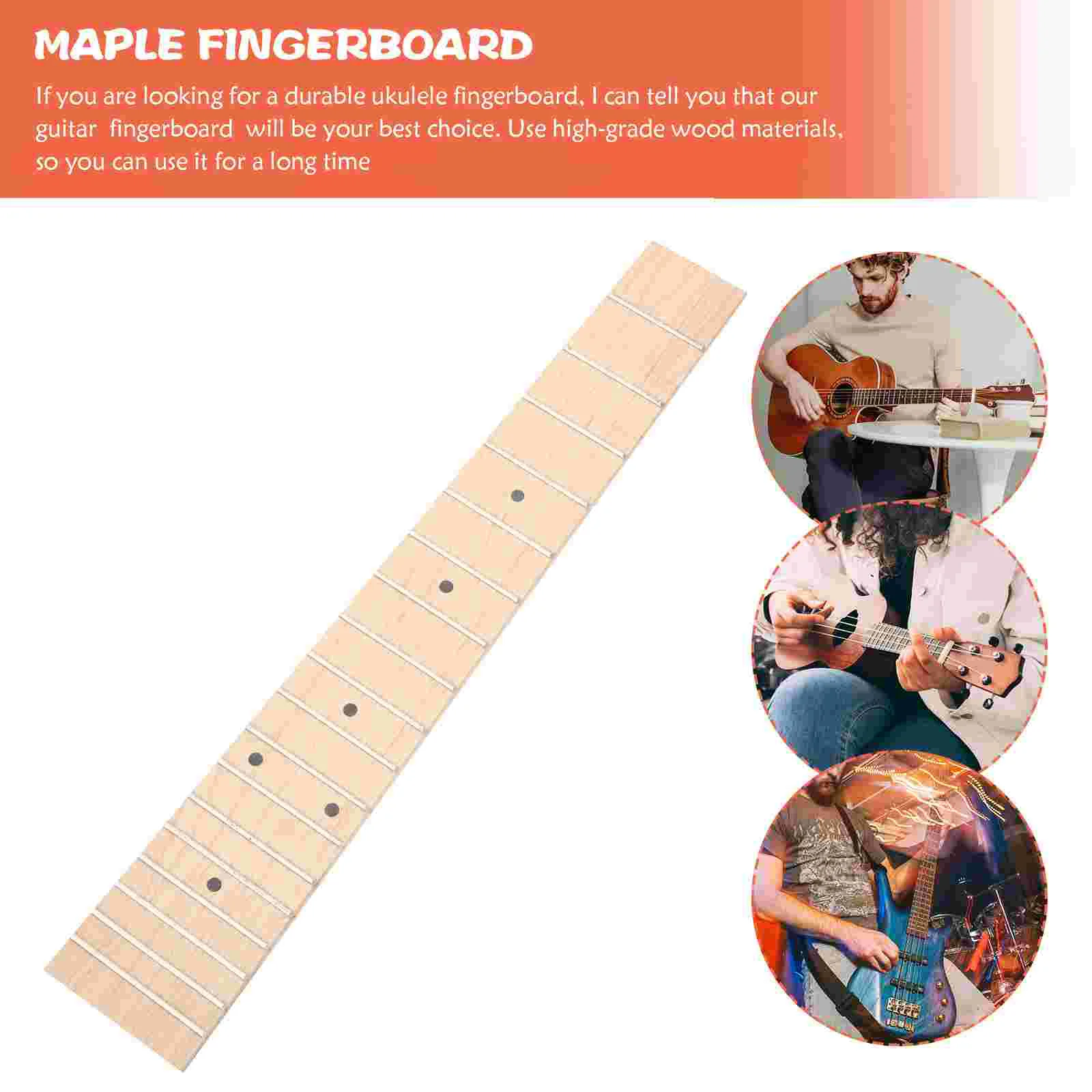 Ballad Ukulele Fingerboard Acoustic Creative Guitar Plate Wood Fretboard Replacement