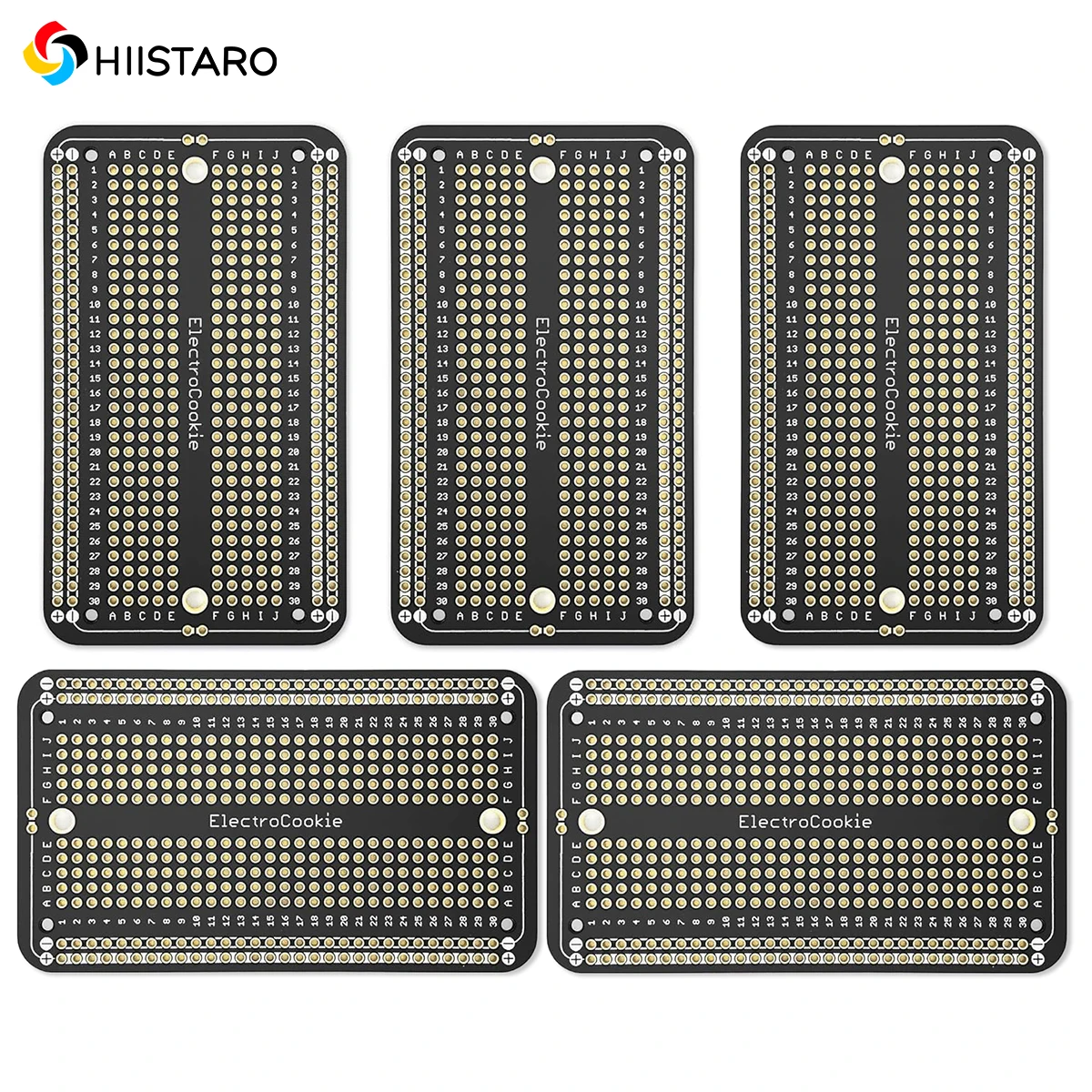 

5 шт. паяная плата прототипа печатной платы для электронных проектов, совместимая с паяльными проектами DIY Arduino, позолоченная