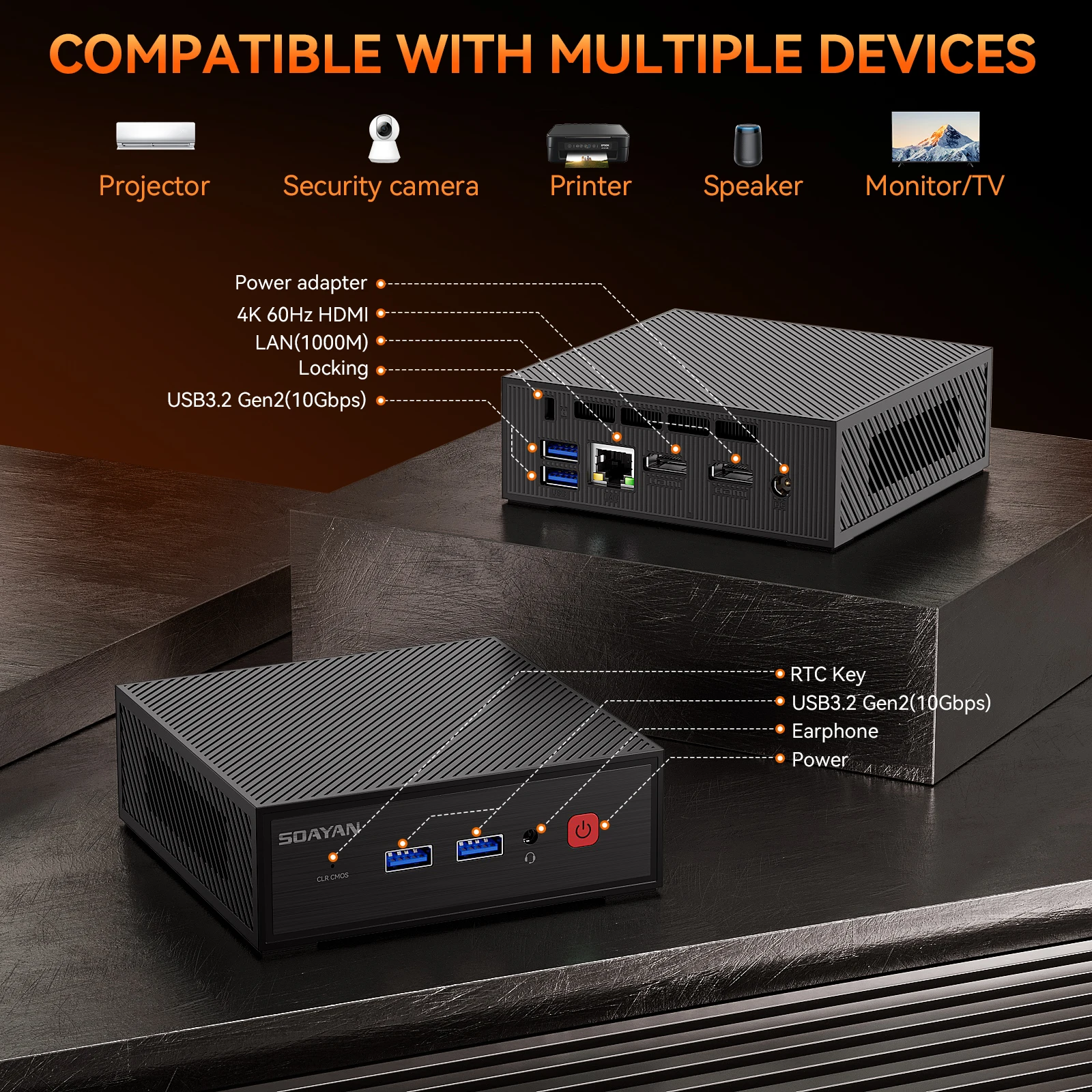 2025 كمبيوتر مكتبي صغير للمنزل والمكتب والأعمال N2 N100 أجهزة كمبيوتر صغيرة مكتب حساب السعر المنخفض DDR4 RAM الولايات المتحدة التوصيل