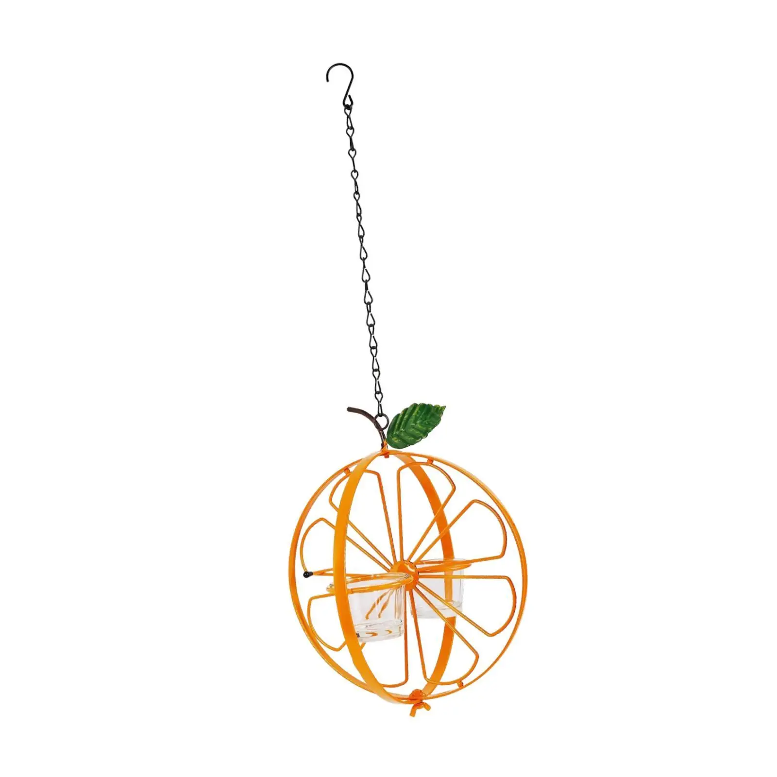 Orange Fruit Feeder Metal Hanging Drinking Grape Jelly Container Oriole Bird Feeder for Lark Plant Outdoor Wall Birds Enjoyment