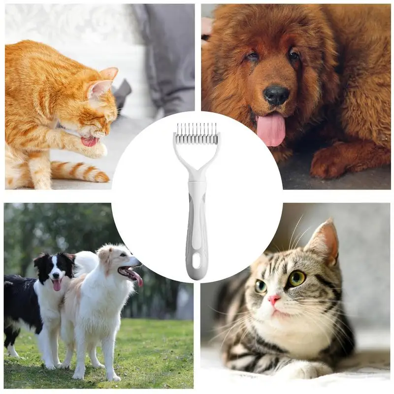 Professional Pet Double-Sided Deshedding Brush Dog Hair Remover Pet Furs Knot Puppy Comb Brushes Dogs Grooming Shedding Supplies