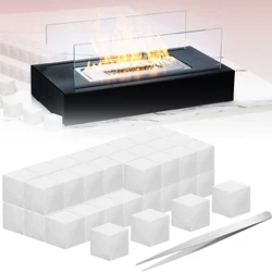 48Pcs Tabletop Fire Pit Temperature Resistant Ceramic Wool Wick Ceramic Wool Wick Sponge Extend Burning Time Table Top Firepit