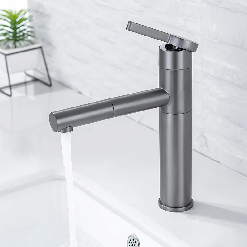 

Gunmetal Brass Rotate Bathroom Basin Faucet