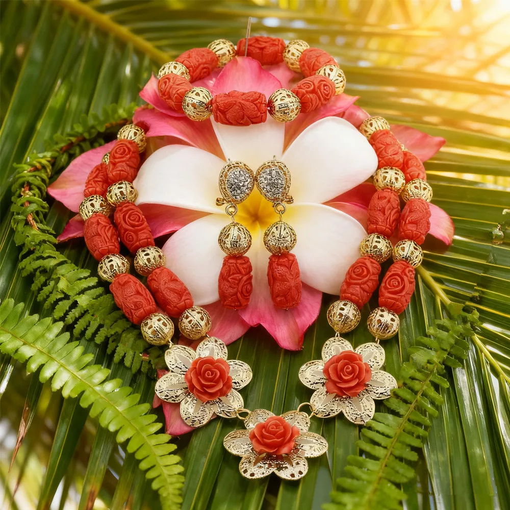 

Синтетический камень, ожерелье с цветком, серьги, браслет для женщин, эффектные комплекты ювелирных изделий, роскошные африканские свадебные бусины, нигерийская свадьба