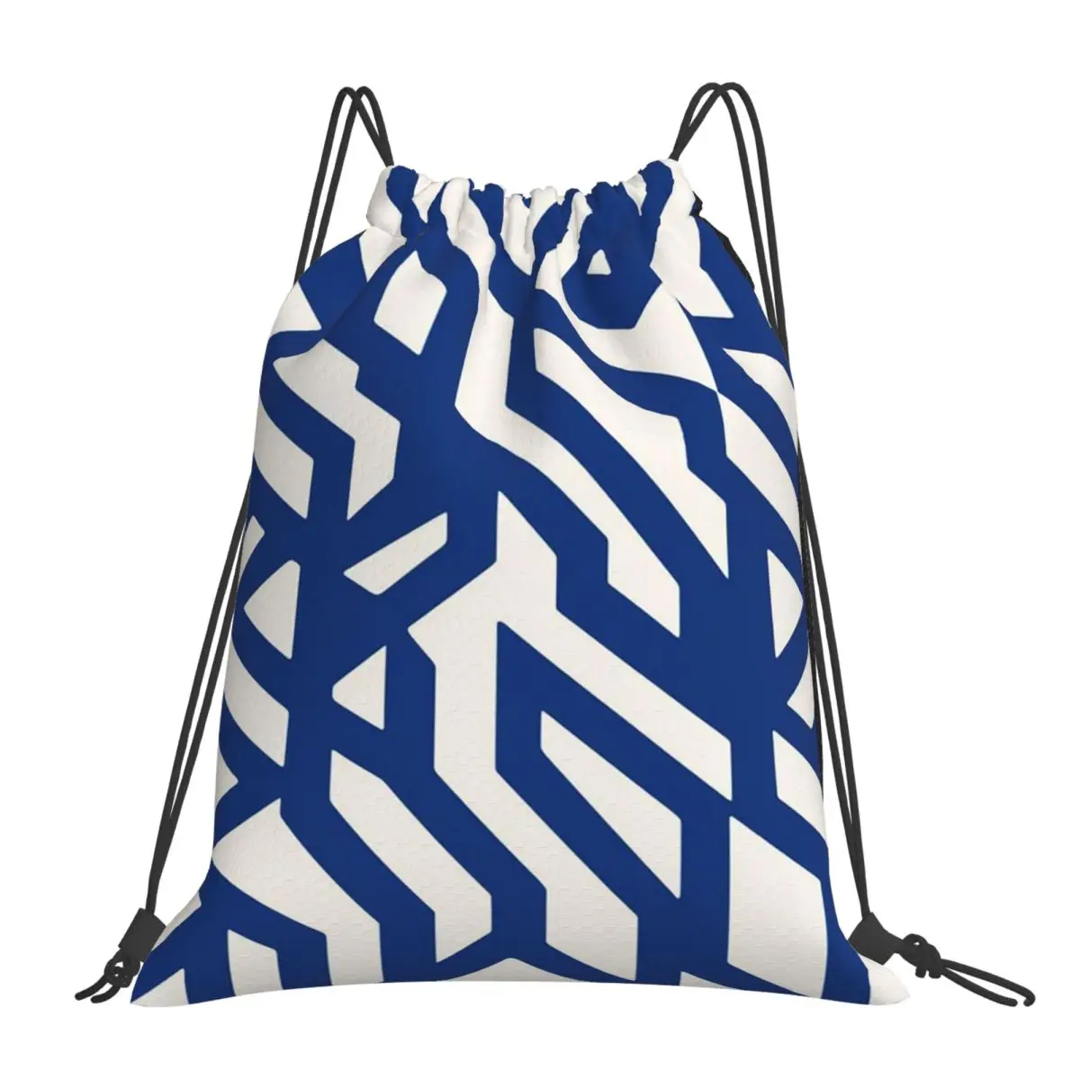 Blue And White Abstract Backpacks Multi-function Portable Drawstring Bags Sports Bag Book Bags For Travel School