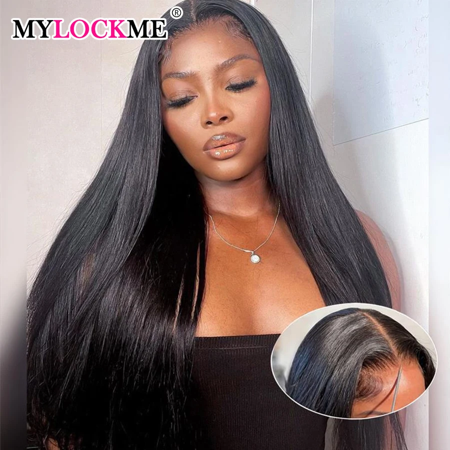 180% Glueless Wig Human Hair 6X4 5X5 Pre Cut Lace Closure Human Hair Wigs Brazilian Ready To Wear Straight Lace Wig Human Hair