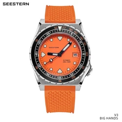 Seestern Diver Watch Men SUB600T Automatic Mechanical Sapphire Crystal Luminous Date 200m Turn FKM Rubber Wristwatch Top Brand