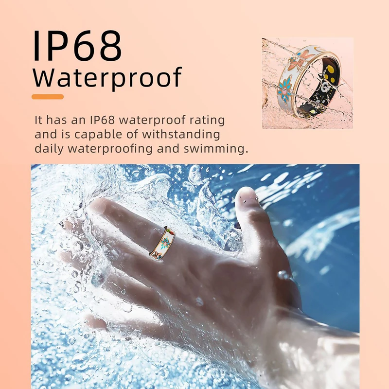 Smart Ring Women with Charging Case, Heart Rate Blood Oxygen,Sleep Monitor,Multi Sports Mode, 5ATM Waterproof For Android iOS