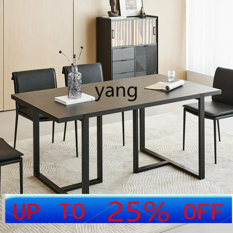 LTT light luxury urban log dining table modern simple small apartment restaurant rectangular dining table