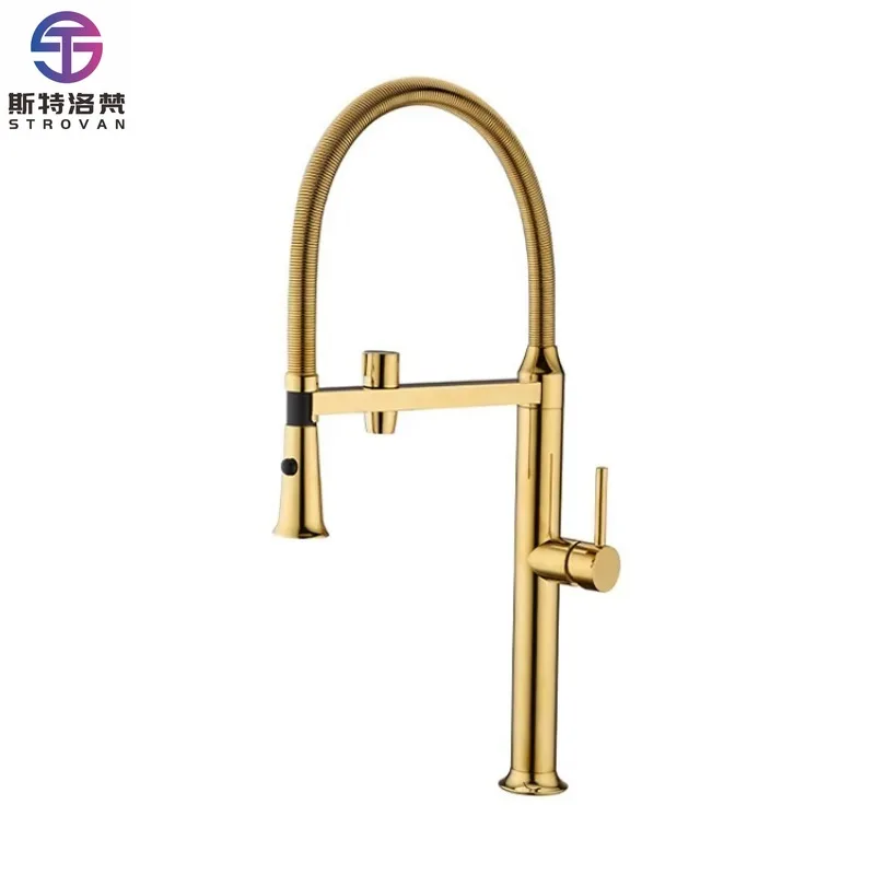 Brass Deck Mounted 3 in 1 Flexible Kitchen Sink Faucet Tap Water Filters
