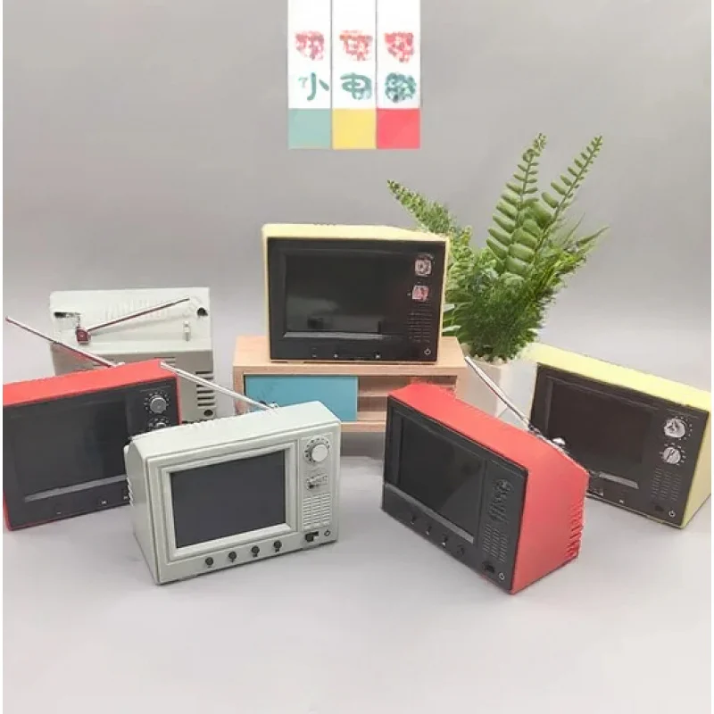 1:12 Playable Mini TV Model - Living Room Home Appliance Decor Toy With Video Function