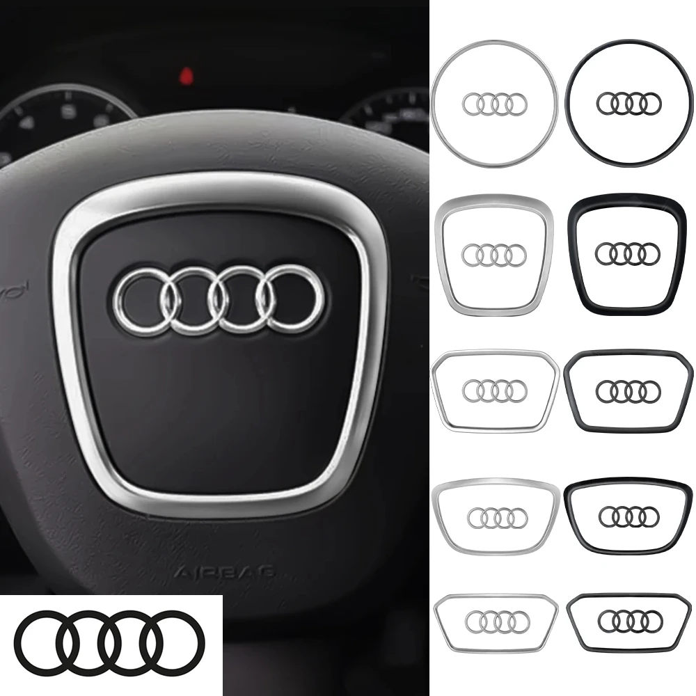 Car Steering Wheel Emblem Replacement Auto Refit Accessories For AUDI A6L Q7 Q3 Q5 A7 A5 A3 A4L A8L A8 Q5L Q8 A7L Q6 E-TRON SQ5