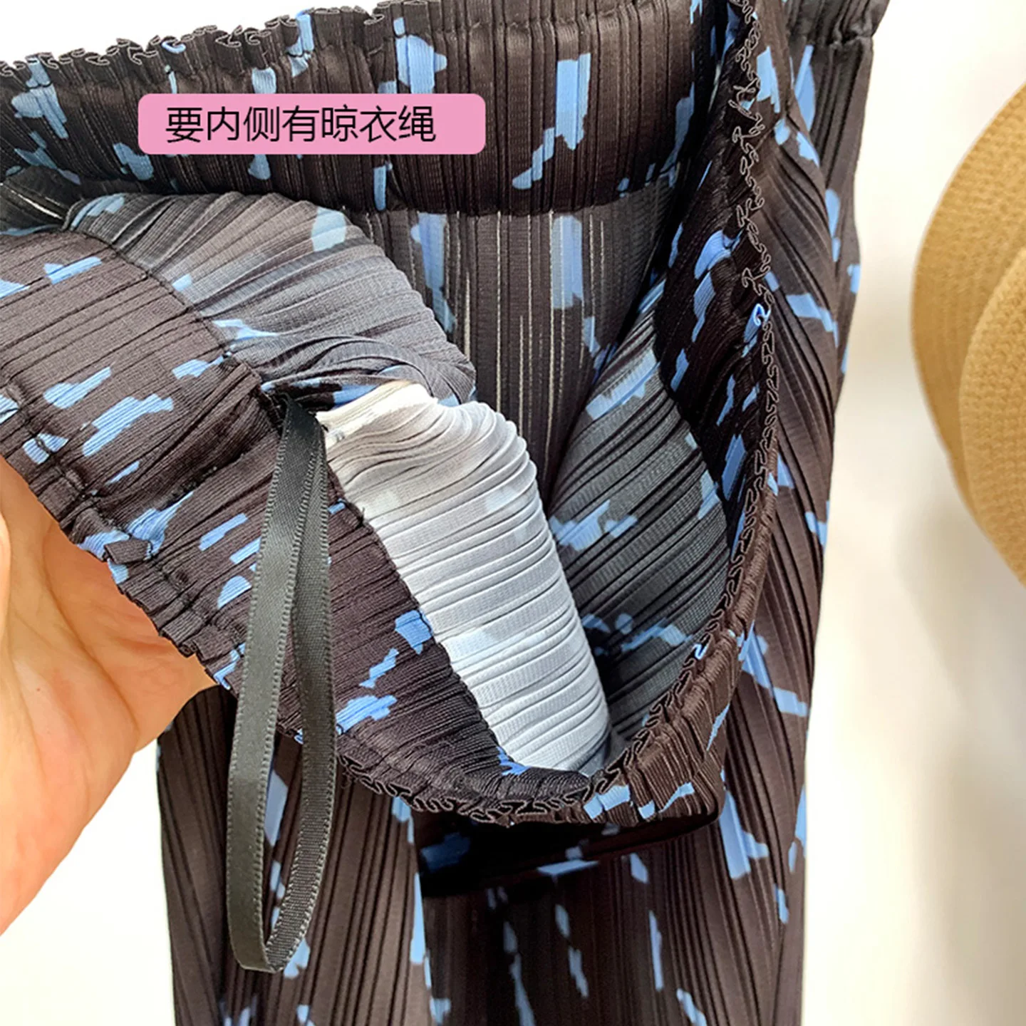 مياكي مطوي 2025 جديد مطوي مطبوعة نصف الجسم تنورة الربيع والصيف تصميم موضة عادية منتصف طول مرونة الخصر تنورة #3