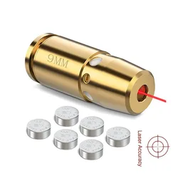 Optics Cartridge Red Dot Laser Bore Brass 9MM Bore Boresighter For Pistol Rifle Scope Hunting Accessories 6 Batte