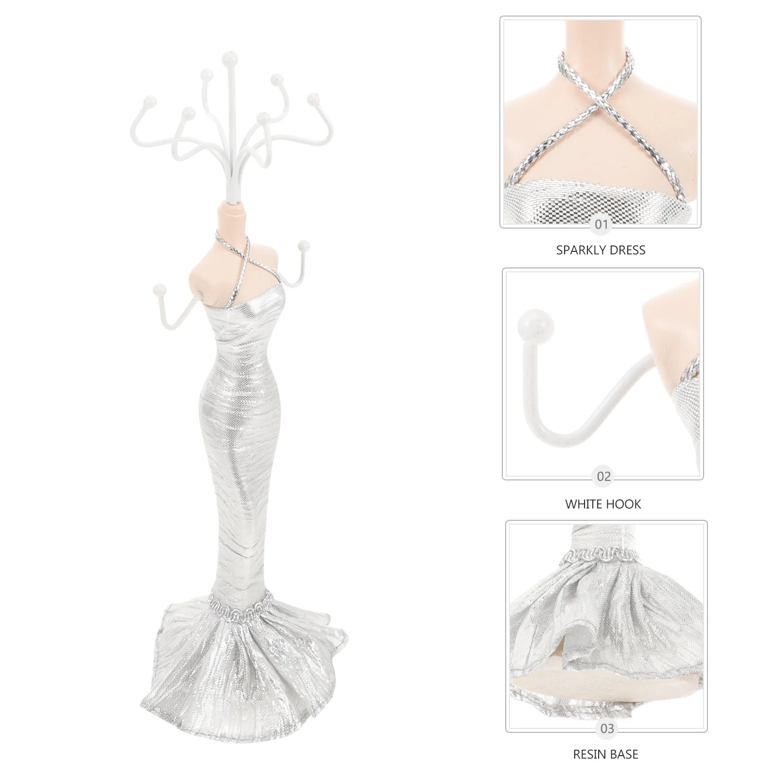 

Wrought Iron Mannequin Jewelry Stand Earring Necklace Holder Watch Display Rack for Ladies Jewelry Organizer Decor