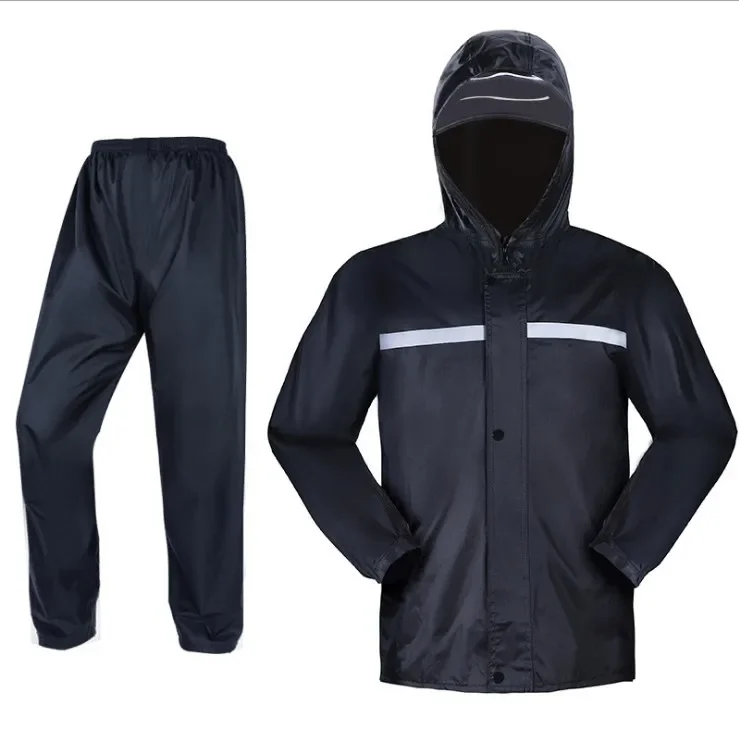 Labor Protection Rainstorm Protection Raincoat and Rain Pants Suit  Outdoor Motorcycle Men\'s Riding Reflective Split Raincoat