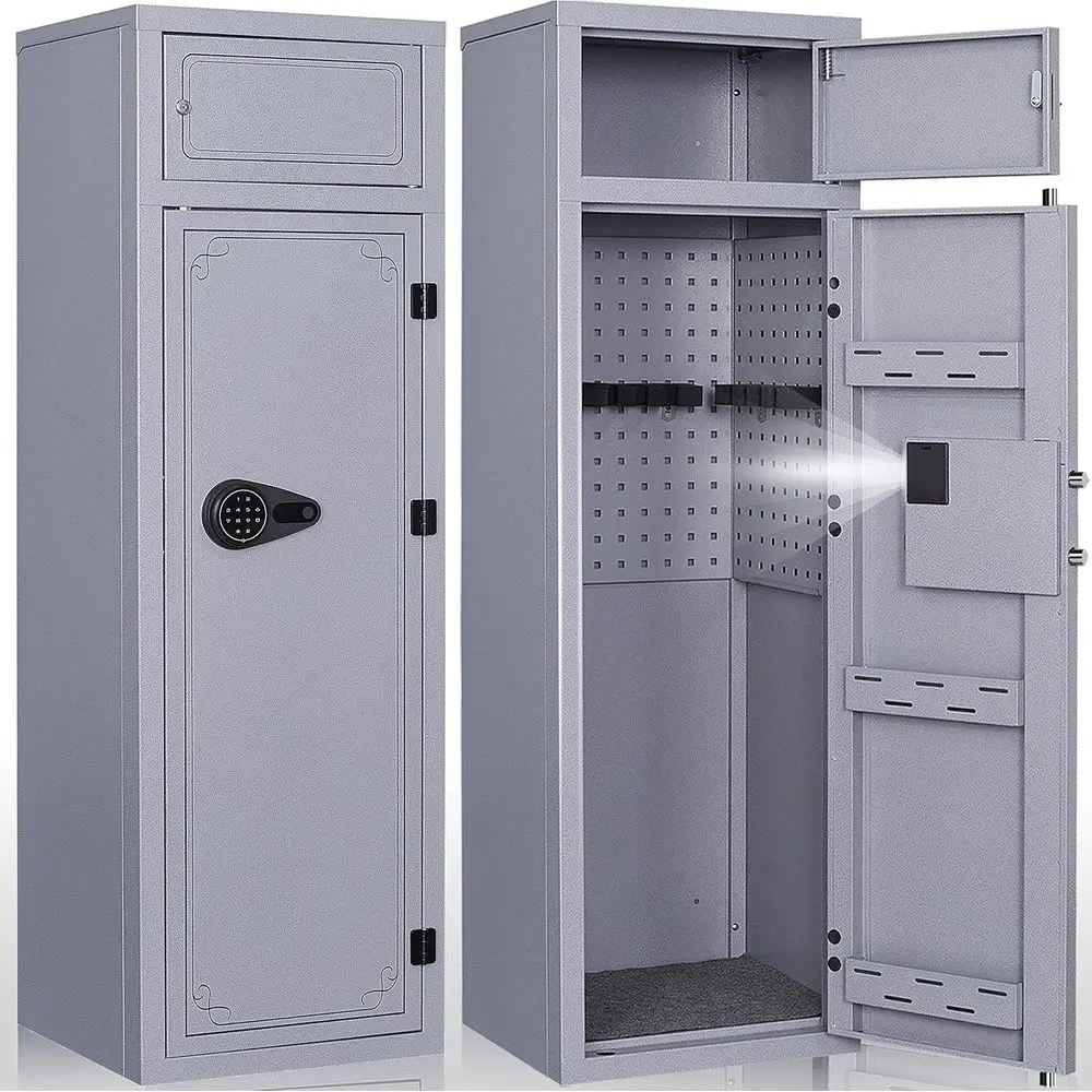 

Large Capacity 10-12 Gun Safe with Adjustable Shelves and 3 Pistol Racks for Home Security