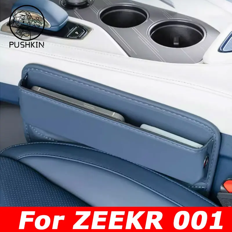 

For zeekr 001 X 007 009 2024 2025 Car Seat Gap Crevice Storage Box Cup Phone Key Pocket Bag Leather Auto Interior Accessories