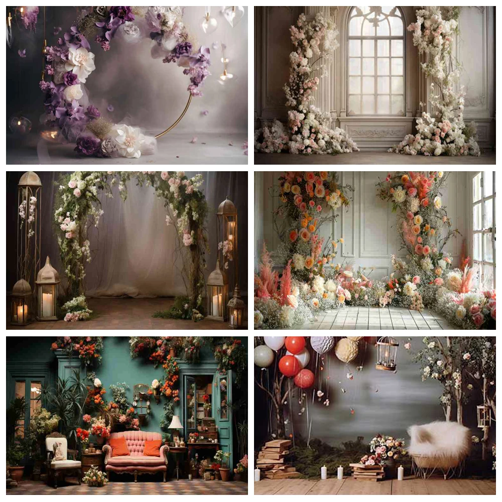 

Dream Flower Arch Backgrounds Kids Adult Photography Props Child Baby Window Floral Room Decors Pregnant Studio Photo Backdrops