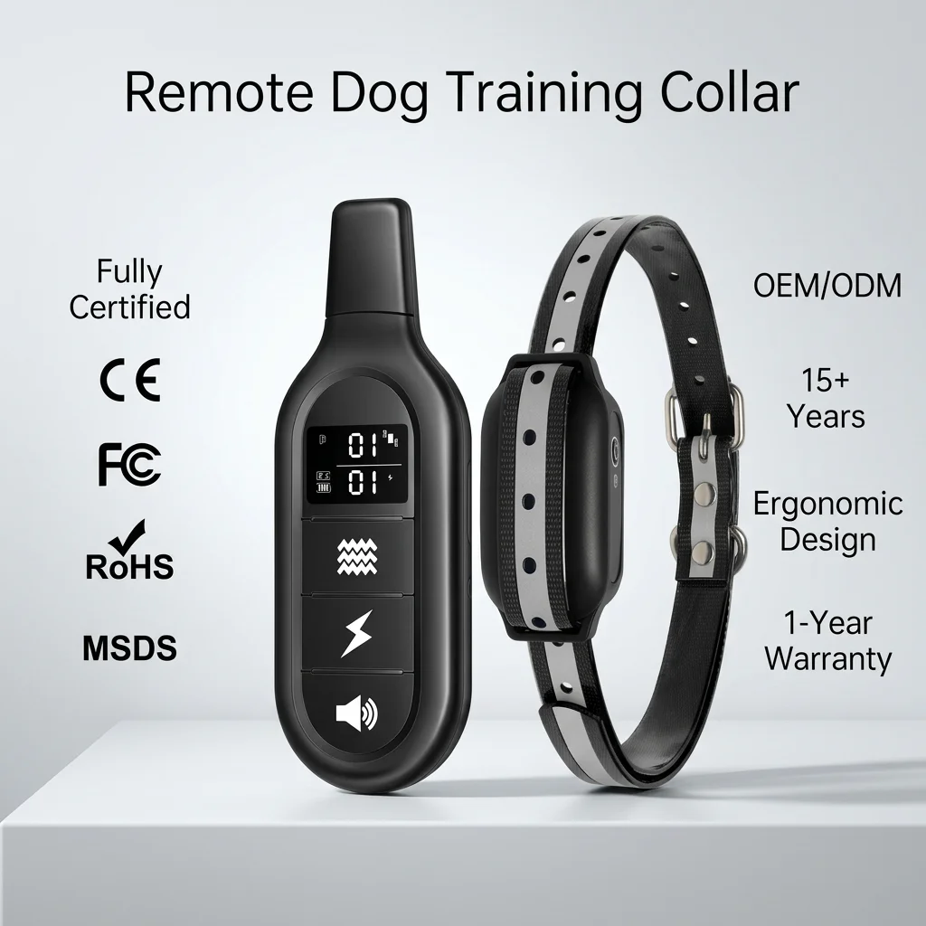 K9 Training Equipment Waterproof Stop Barking Collar 3300ft Range Bark Deterrent CE/FCC/RoHS/MSDS Certified ODM/OEM for Dogs