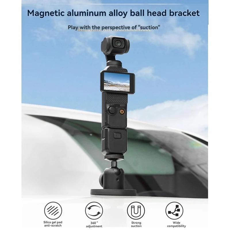 Magnetic Ball Head Bracket Camera Mount For DJI Action 5 Pro Action Camera Magnetic Mounting Ballhead For DJI Action5pro