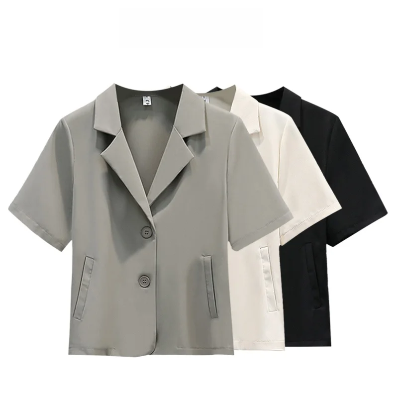

Fashionable Casual Loose Women's Short Sleeve Suit Jacket Summer Slimming Small Size Cara CLUB Large Coat for Young Women