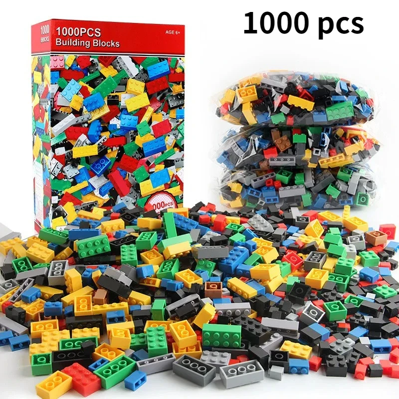 300/500/1000 DIY creatieve bouwstenen bulk set Urban Classic blokken Gemonteerd verjaardagscadeau kinderen educatief speelgoed