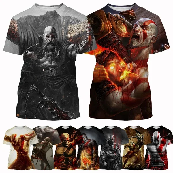 3D Ptint Men Game T-shirt God of War Printed T Shirt Summer Fashion Cool Casual Short Sleeve O-neck Tops Cosplay Men's Clothing