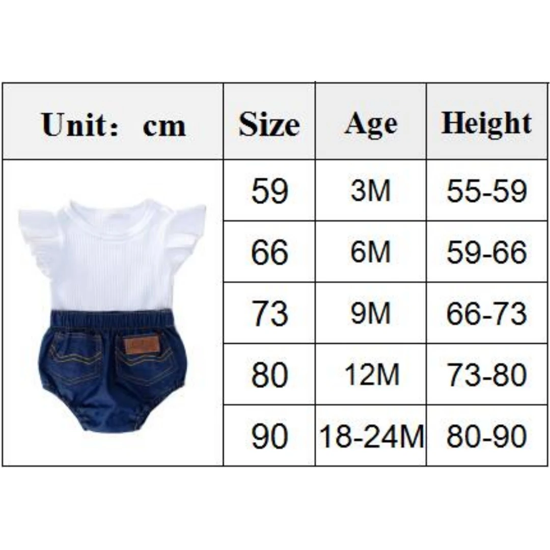 Infant Girl Clothing 2024 Summer Cotton Newborn Ruffles Romper Jeans Headband Toddler Baby Girl Clothes Outfit Set Outdoor Suit