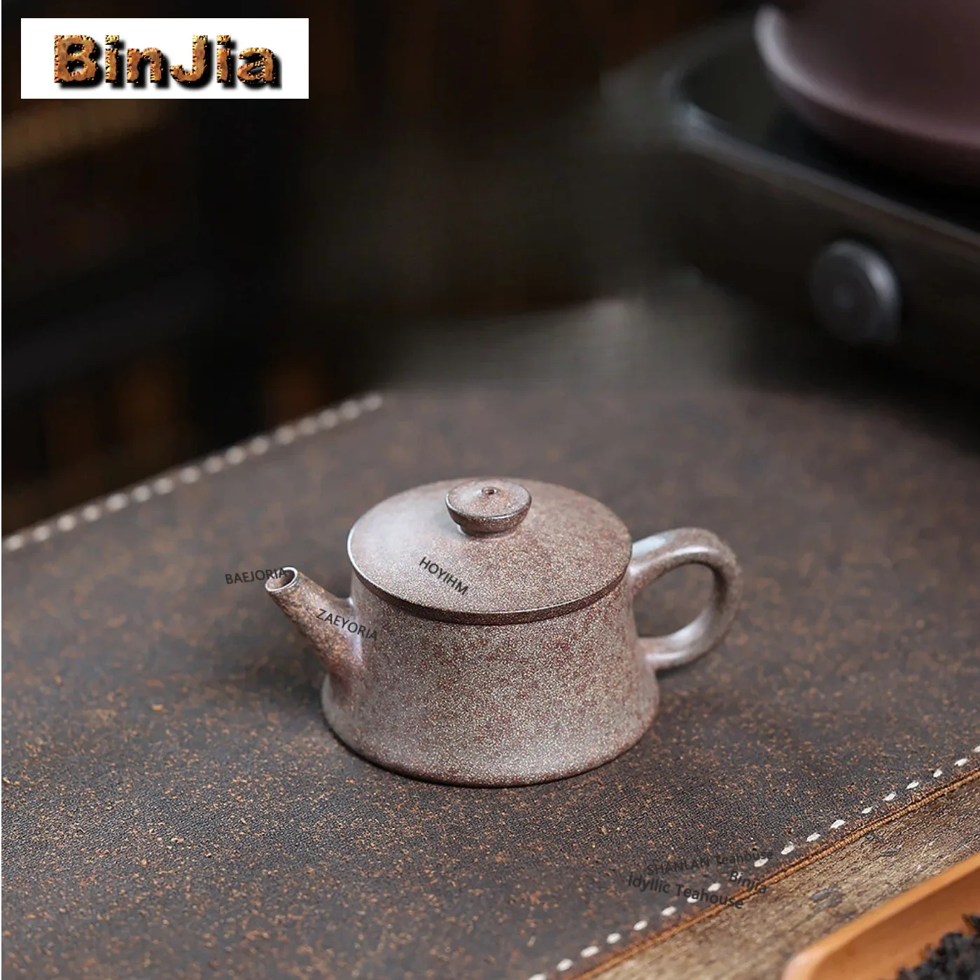 

100ml Traditional Yixing Purple Clay Teapots Handmade Cloud Column Pot Raw Ore Agarwood Mud Kettle With Strainer Zisha Tea Set