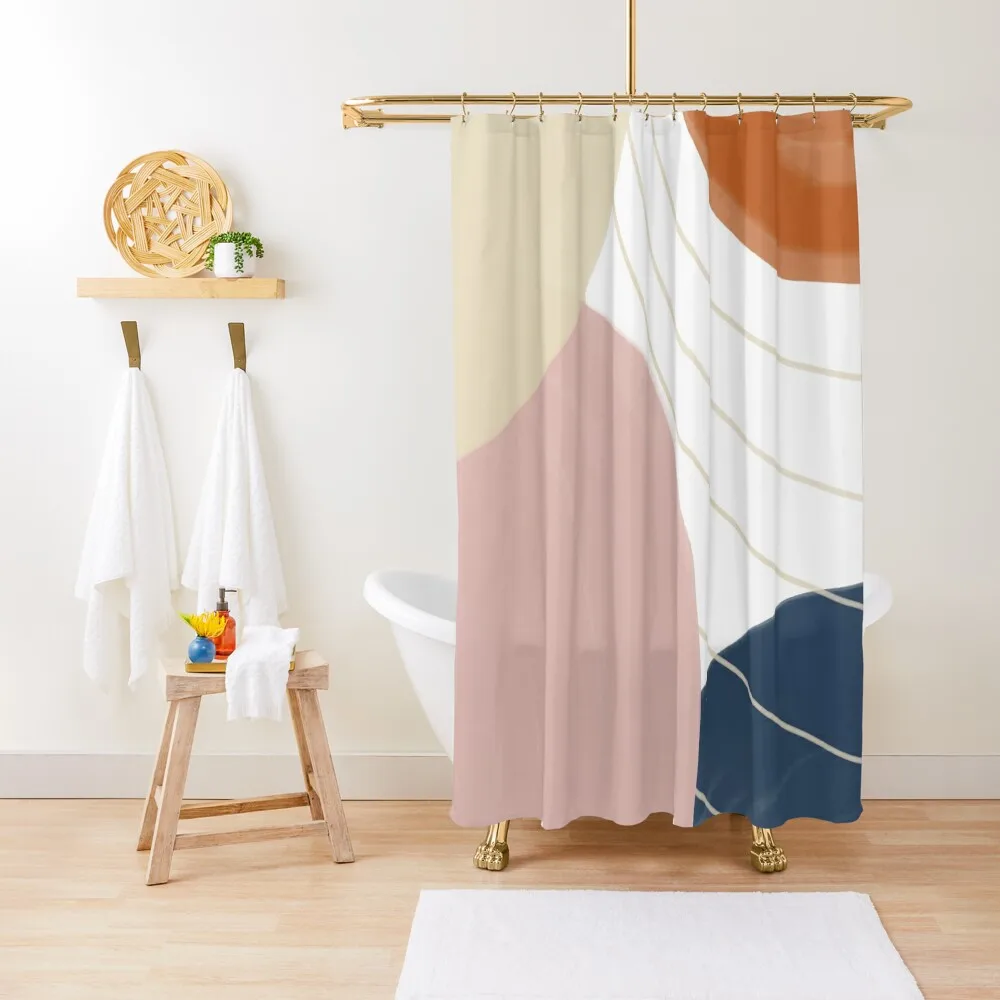 

Earthy Tones Abstract Shapes Shower Curtain In The Bathroom Bathroom And Shower Products Bathtub For Bathroom Curtain