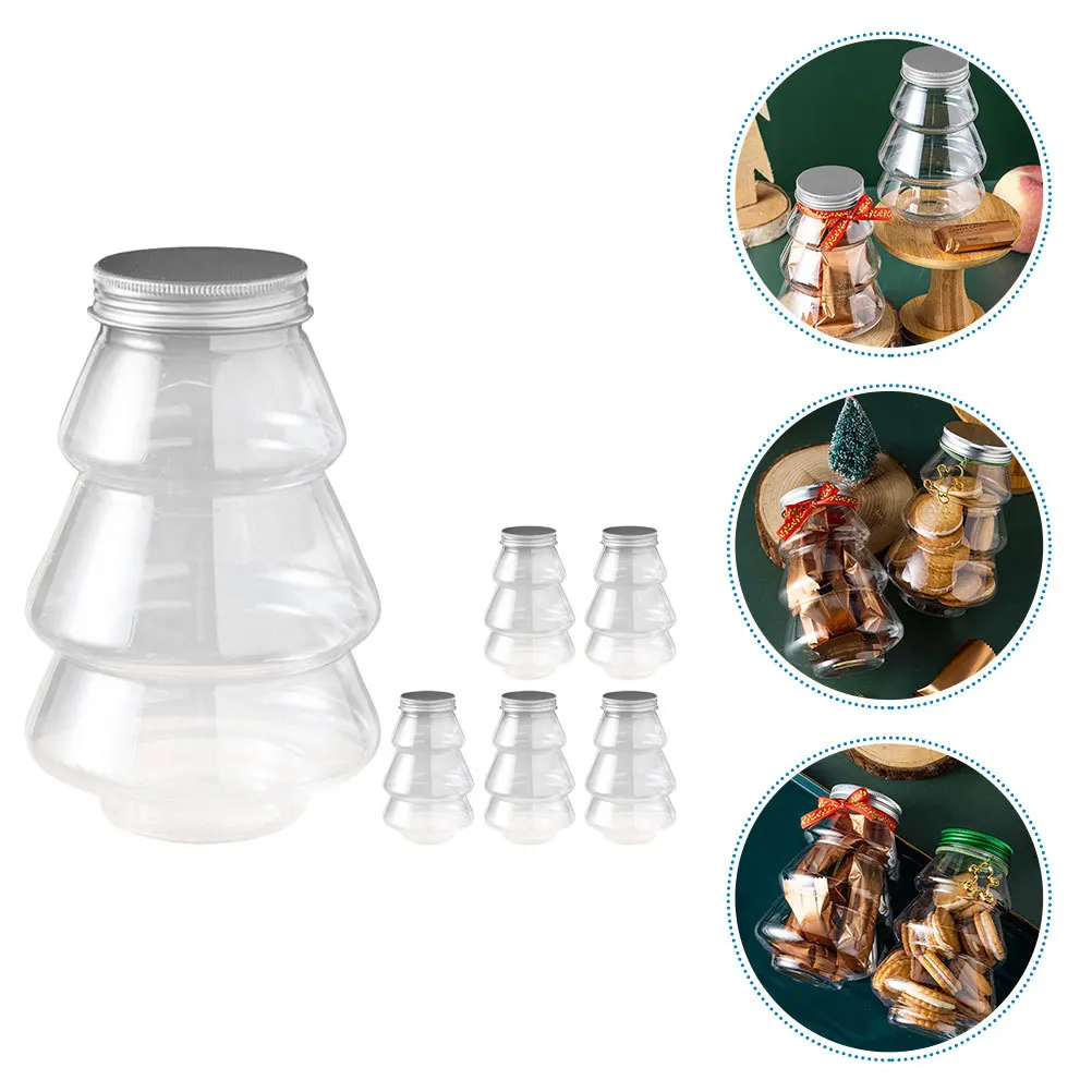 

6Pcs Candy Box Christmas Treats Clear Decorative Present Boxes Party Favors Sealed Candy Holder Christmas