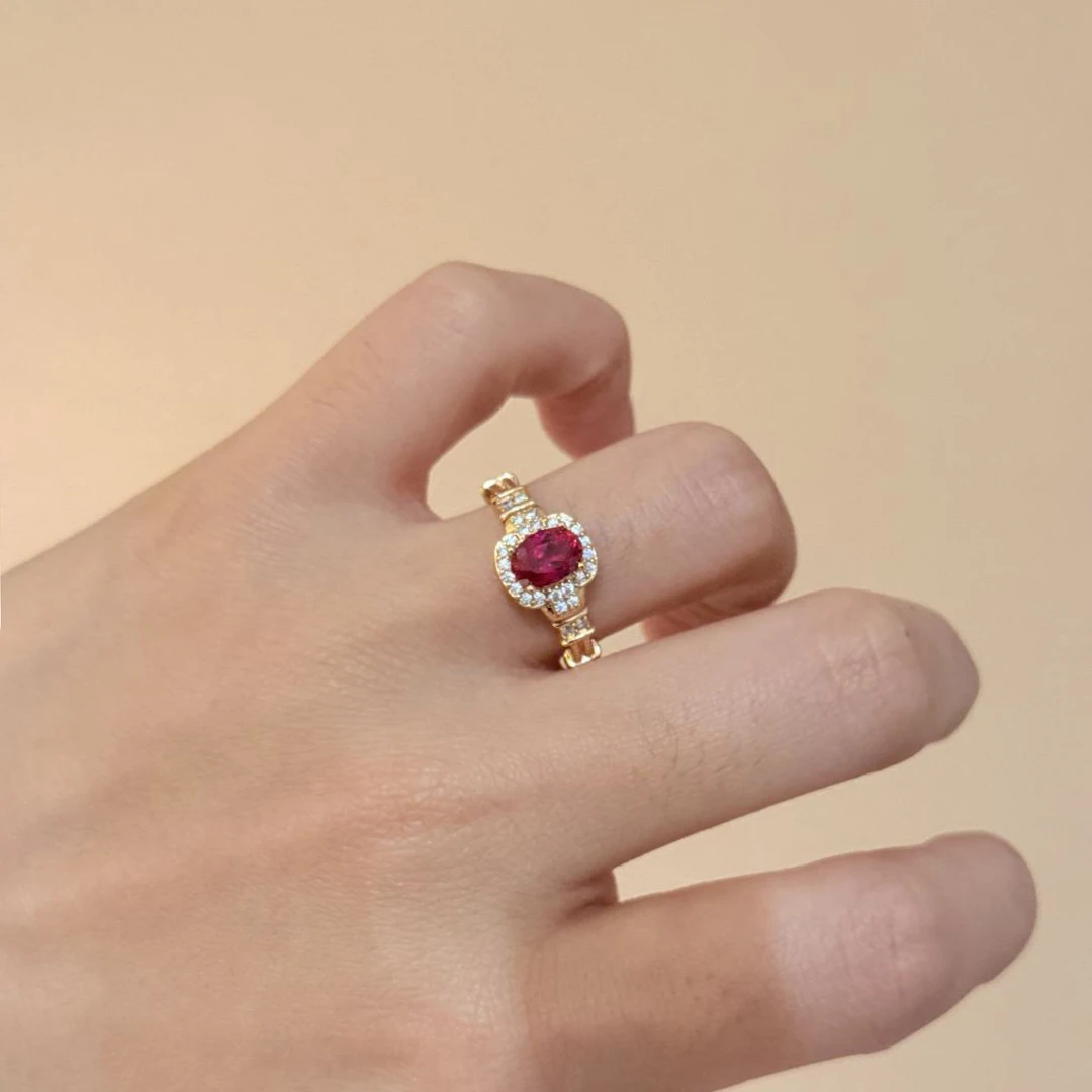 

Винтажные классические дизайнерские инкрустации с бриллиантами, эллиптические рубиновые кольца для женщин, легкое роскошное кольцо, элитное свадебное ювелирное изделие, подарки