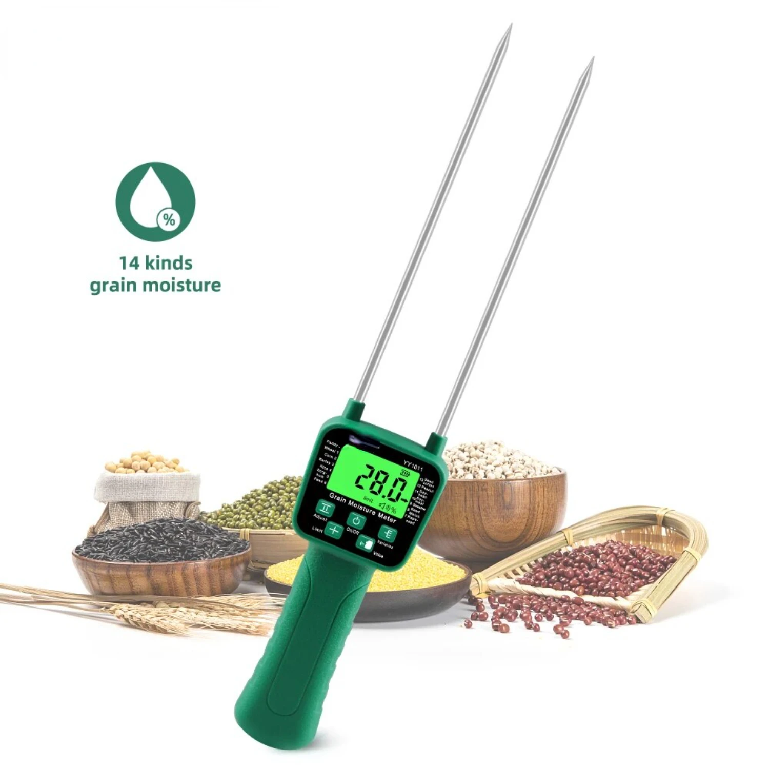 Highly Accurate Digital Grain Moisture Tester YY-1011 for Precise Testing of Wheat, Corn, Barley, Soybean, Peanut, Cotton, and S