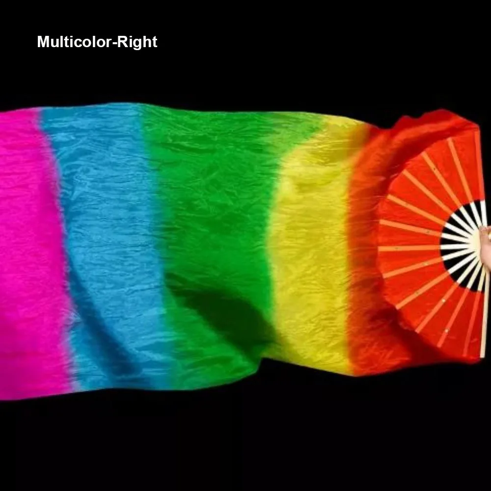 

50cm Belly Dancing Fan Gradient Color Right/Left Hands Long Imitation Fan Dance Accessories Multicolors Practice Dancer Tool