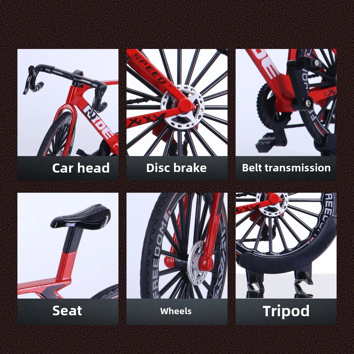 1:8 novo modelo de liga de bicicleta diecast metal dedo adulto mini mountian bicicleta fundição simulação coleção presentes brinquedos meninos