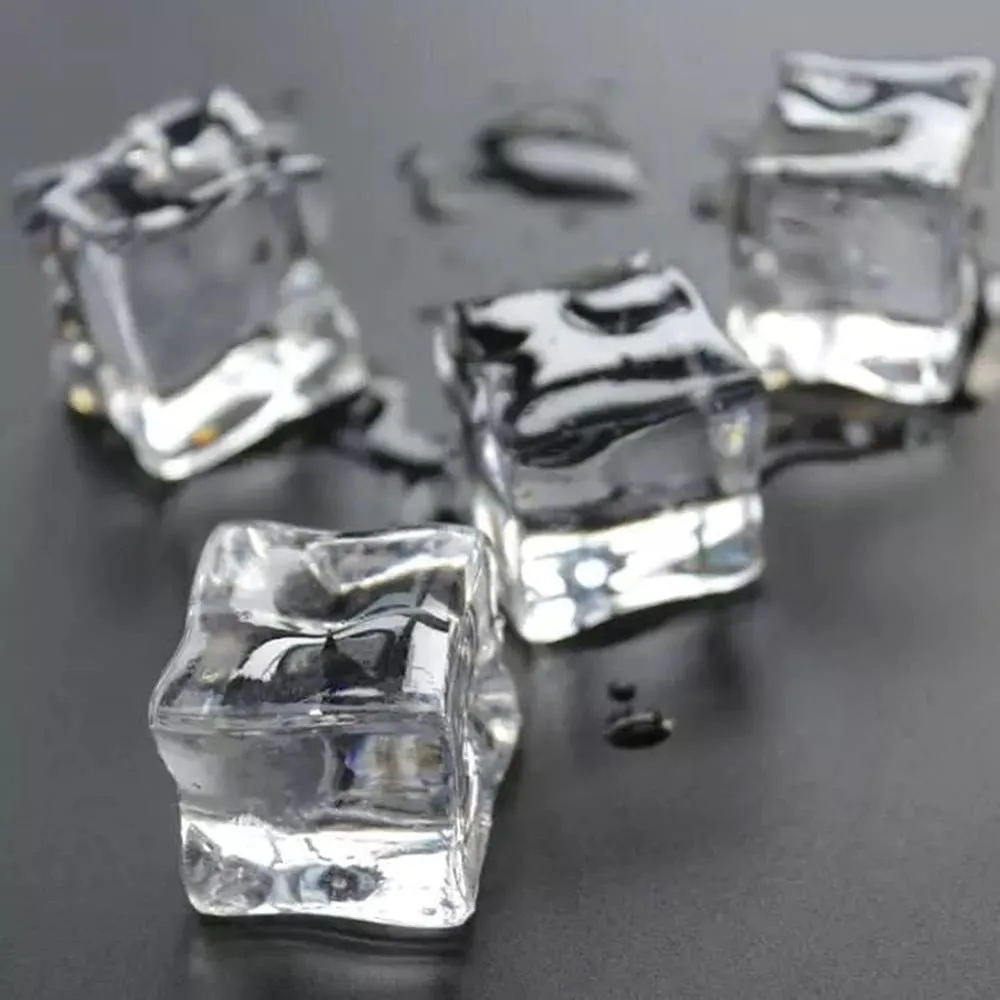 20pcs/lot 2cm 2.5cm 3cm Clear Artificial Acrylic Ice Cubes Lifelike  Fake Crystal Home Display Photography Props Kitchen Decor