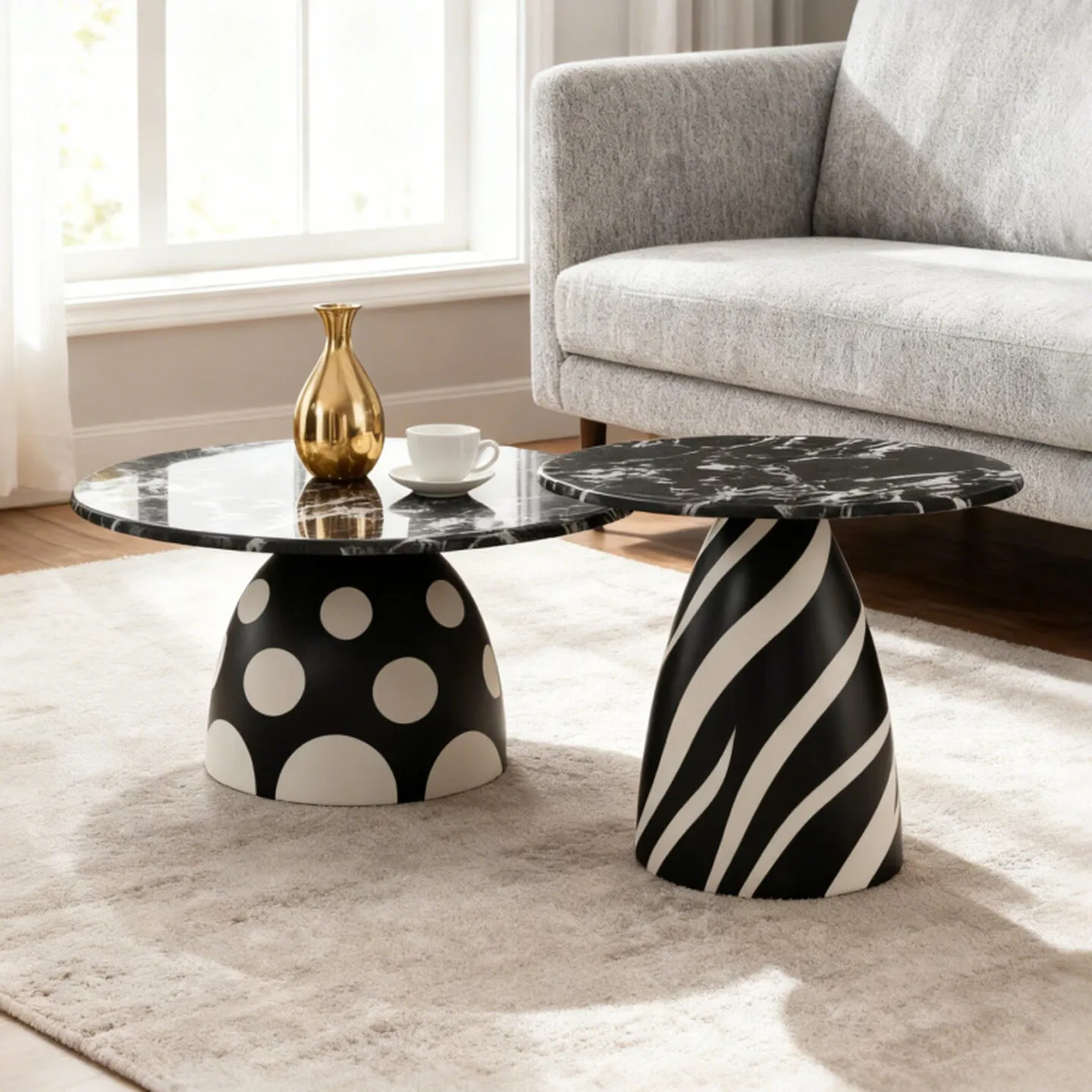 Light luxury and simple, modern side table, living room sofa household coffee table, creative cream style