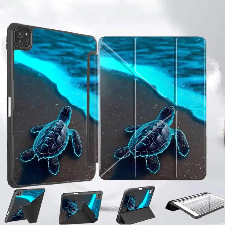 

Tablet Case For iPad Mini 6 7 Air 4 5 M3 M2 M4 11inch Pro 2025 Pro 11th 10th 9th 8th 7th 12.9inch Holder Cover Beach Turtle