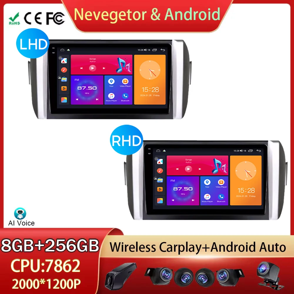 For Toyota Innova 2 2015 - 2022 Car Radio Android Auto Head Unit Multimedia Video Player GPS Navigation 5G WIFI BT No 2din DVD