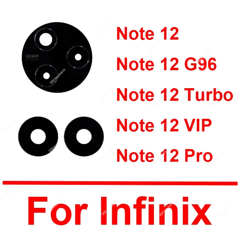 

Стеклянный объектив задней камеры для Infinix Note 12 G96 Turbo VIP Pro 4G 5G, стекло объектива задней камеры с клейкой наклейкой, замена