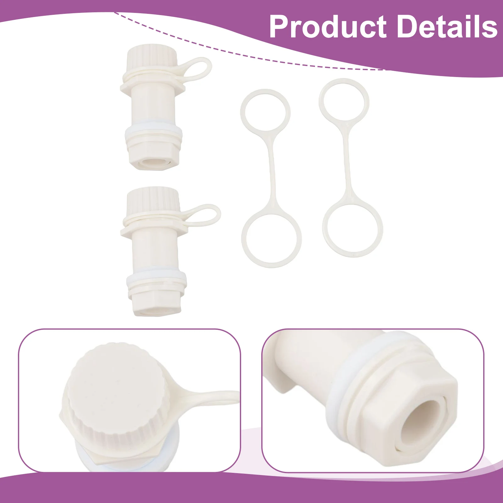 Threaded Drain Assembly Replacement with LeakProof Seal and Tether Attachment Designed for Igloo 50165 QT Coolers