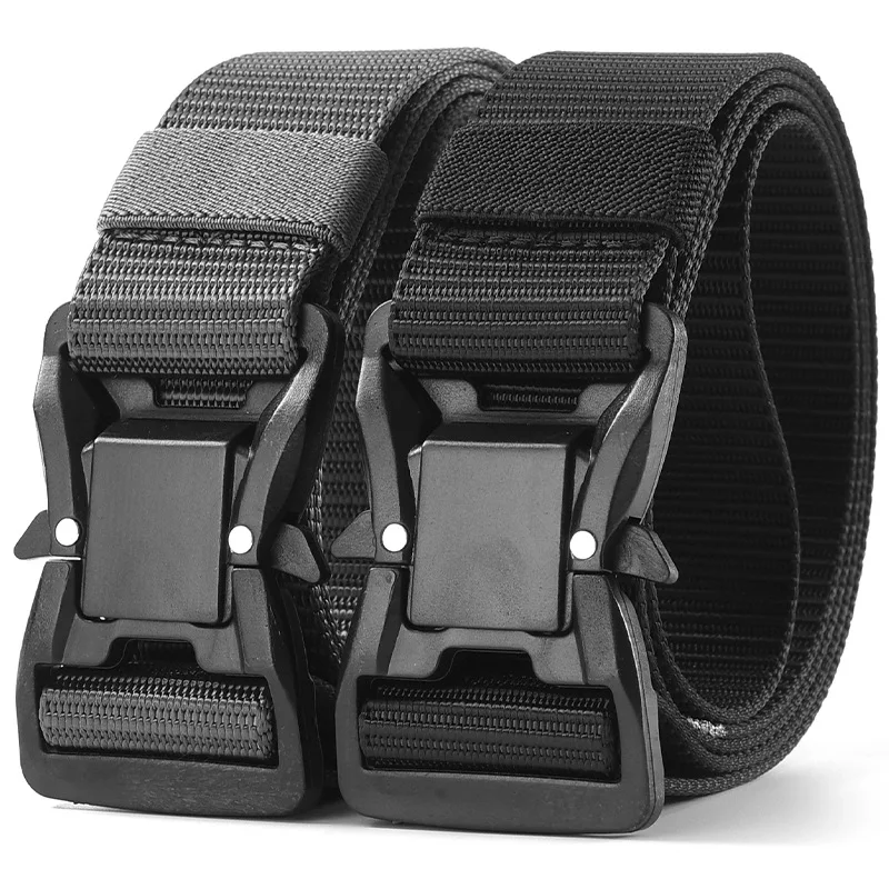 Plus Large LONG Size 125 140 160 180cm Men's Belt Canvas Multi-functional Tactical Quick Release Magnetic Alloy Buckle Belts