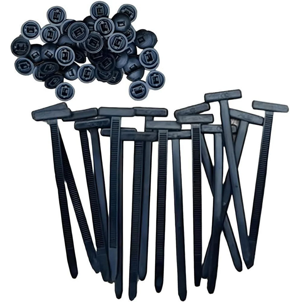 A002 나일론 케이블 타이 버클 자동 잠금 지퍼 타이 홀더 (핀 및 버튼 포함) 다용도 케이블 타이 도구 (자동차 수리용)