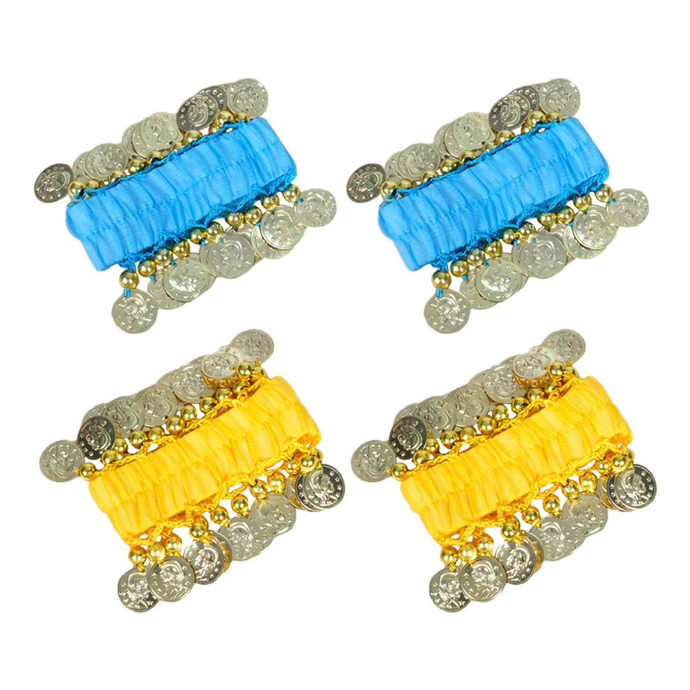 2 pares pulseira de dança do ventre brilhante delicado combinação perfeita corrente de pulso lenço de quadril acessórios de roupa de dança requintado